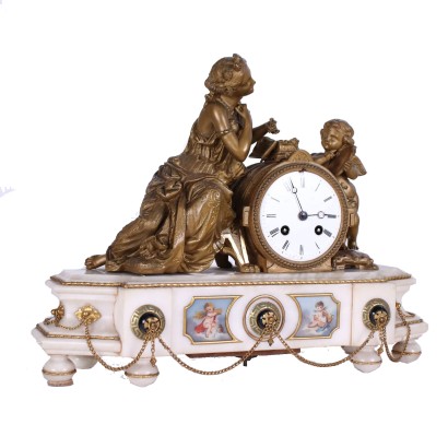 Table Clock Alabaster France XIX Century