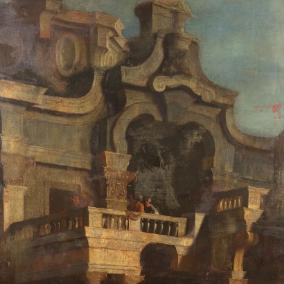 Architektur Capriccio Öl auf Leinwand Italien XVIII Jhd