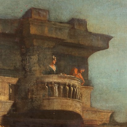 arte, arte italiano, pintura italiana antigua, Capriccio arquitectónico con figuras