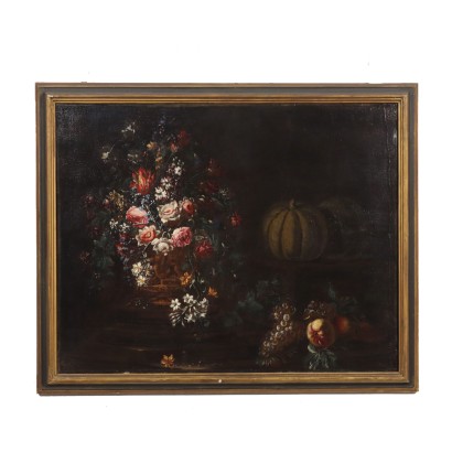 Huile sur Toile Nature Morte Italie XVIII Siècle