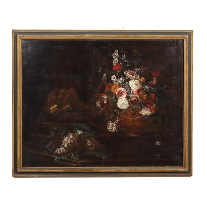 Huile sur Toile Nature Morte Italie XVIII Siècle