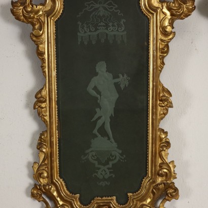 Groupe de 4 Miroirs Verre Italie XVIII Siècle