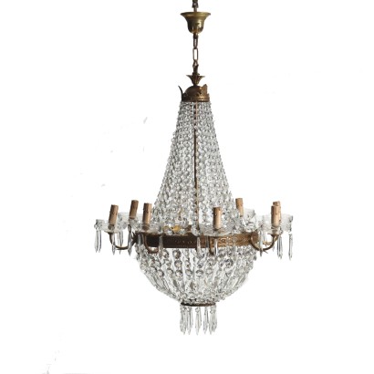 Empire Style Chandelier Glass Italy XX Century