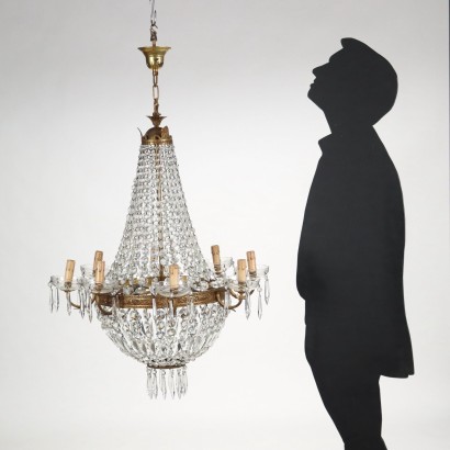 Empire Style Chandelier Glass Italy XX Century