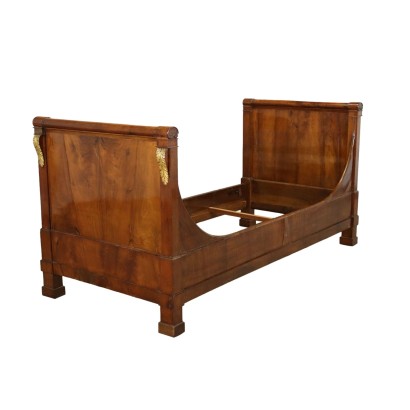 Restoration Bed Walnut Italy XIX Century