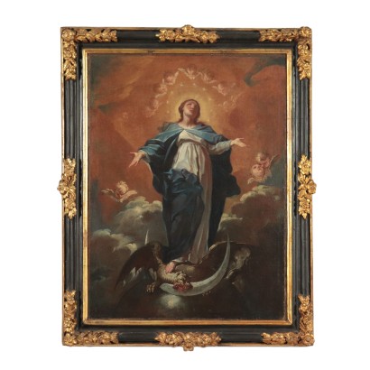 Immaculate Conception Oil on Canvas Italy 17th Century