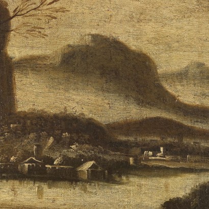 Paysage Huile sur Toile Italie XIX Siècle