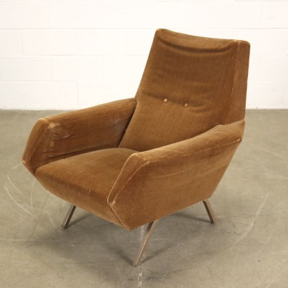 Paire de Fauteuils Tissu Italie Années 1960