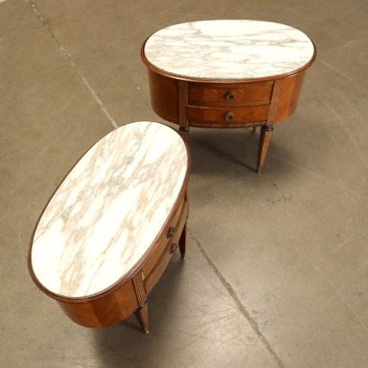 Pair of Bedside Tables Walnut Italy 1950s-1960s