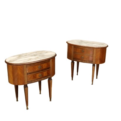 Pair of Bedside Tables Walnut Italy 1950s-1960s