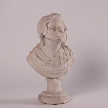 Bust of Old Woman Marble Italy XVIII Century