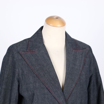 pinko, blazer pinko, blazer, giacca, capospalla, blazer in denim, secondhand, pinko secondhand, made in italy,Blazer Denim Pinko