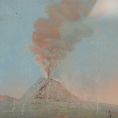 Ash from Vesuvius of 1830 Gouache on Paper Italy XIX Century