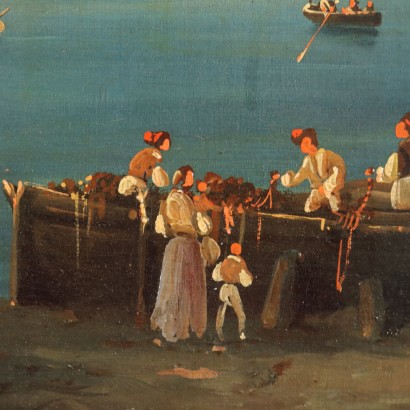 Vue sur le Golfe de Naples Huile sur Toile Italie XIX Siècle