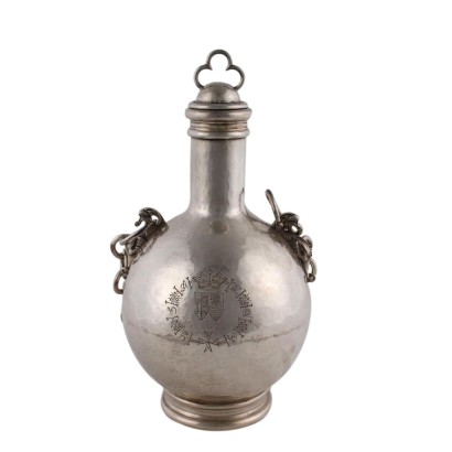 antigüedades, objetos, objetos antiguos, objetos antiguos, objetos antiguos italianos, objetos antiguos, objetos neoclásicos, objetos del siglo XIX, Silver Flask De Vecchi Gabriele M