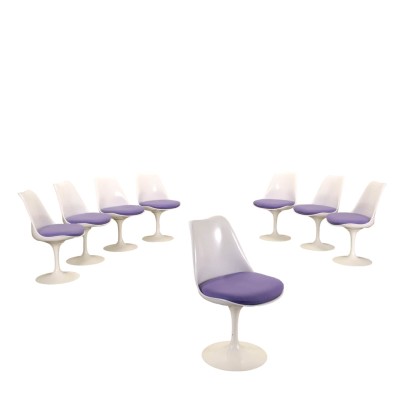 Knoll Tulip Group of 8 Chairs Plastic Italy 1990s