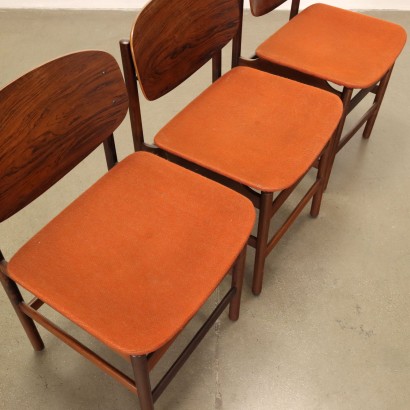 Groupe de 6 Chaises Palissandre Italie Années 1960