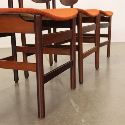 Group of 6 Chairs Rosewood Italy 1960s