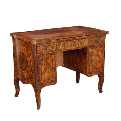 Bureau Baroque Noyer Italie XVIII Siècle