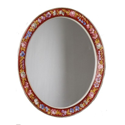 Specchio Ovale in Ceramica Dipinta Capodimonte, Italia Metà XX Secolo, Antiquariato, Specchi e cornici, dimanoinmano.it antiquariato, specchiera, antiquariato specchiera, specchiera antica, specchiera antica italiana, specchiera di antiquariato, specchiera neoclassica, specchiera del 800 - antiquariato, cornice, antiquariato cornice, cornice antica, cornice antica italiana, cornice di antiquariato, cornice neoclassico, cornice del 800,Specchio Ovale in Ceramica Dipinta Capod