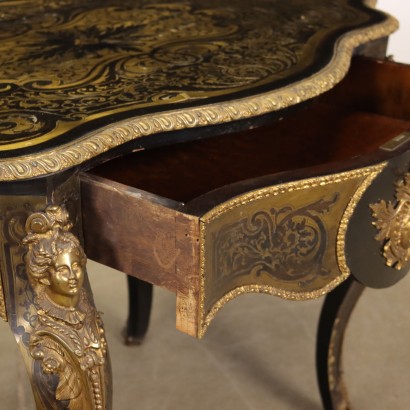 Boulle Style Writing Desk Oak France XIX Century