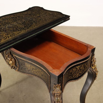 Boulle Style Game Table Ebony France XIX Century