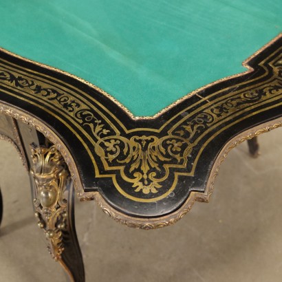 Boulle Style Game Table Ebony France XIX Century