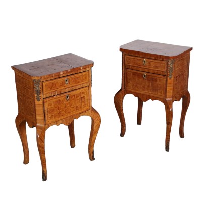 Pair of Bedside Tables Rosewood Italy XIX Century