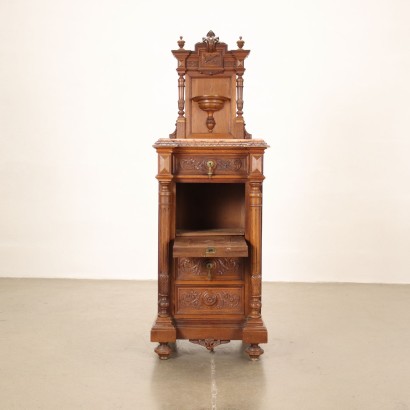 Neo-Renaissance Bedside Table Walnut Italy XX Century