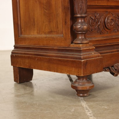 Neo-Renaissance Bedside Table Walnut Italy XX Century