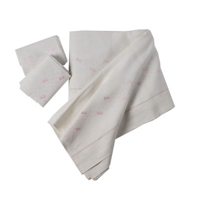 Drap Double avec 2 Taies d\'Oreiller Lin Italie XX Siècle