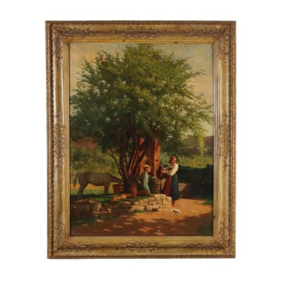 The Courtship Oil on Canvas XIX-XX Century