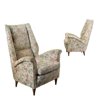 Pair of Armchairs Fabric Italy 1950s