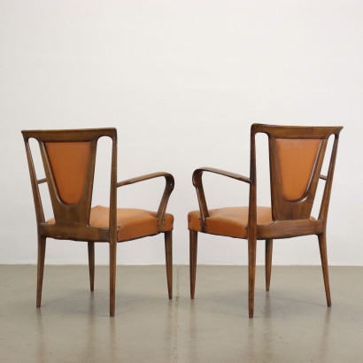 Pair of Chairs Beech Italy 1950s