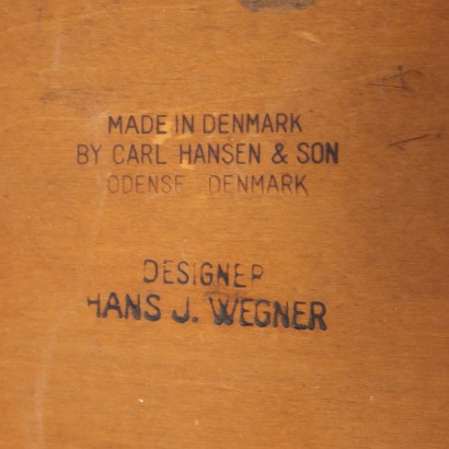 Groupe de 6 Chaises CH30 Carl Hansen & Son Tissu Danemark Années 1950