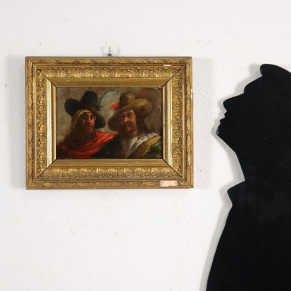 Doppeltes Männliches Porträt Öl auf Leinwand XIX Jhd