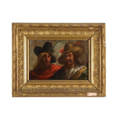 Double Male Portrait Oil on Canvas XIX Century
