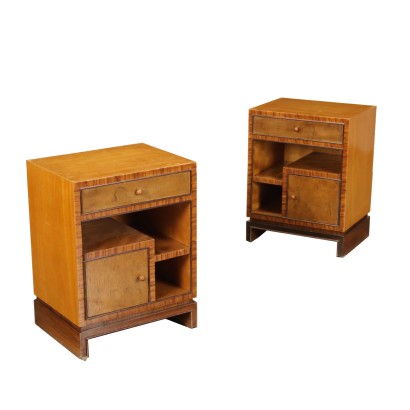 Pair of Art Decò Bedside Tables Rosewood Italy XX Century