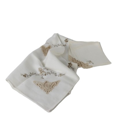 Mantel de lino con seis servilletas