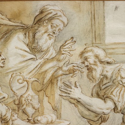 P. Ottino Religious Subject Mixed Technique on Paper XVI Century