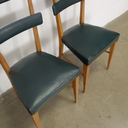 Groupe de 6 Chaises Cuir Synthétique Italie Années 1950