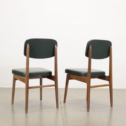 Paar Stühle Anonima Castelli Buche Italien 1960er