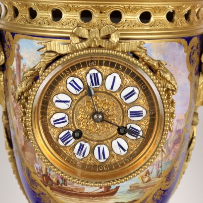 OGANOG0132740_909959 antiquariato, orologio, antiquariato orologio, orologio antico, orologio antico italiano, orologio di antiquariato, orologio neoclassico, orologio del 800, orologio a pendolo, orologio da parete,Trittico Orologio in Bronzo Dorato e P