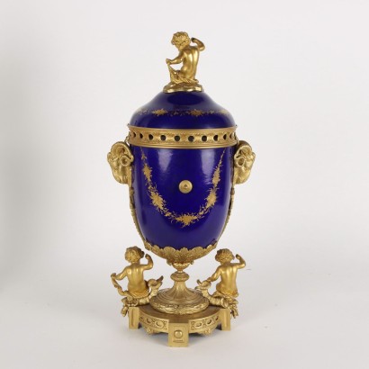 OGANOG0132740_909964 antiquariato, orologio, antiquariato orologio, orologio antico, orologio antico italiano, orologio di antiquariato, orologio neoclassico, orologio del 800, orologio a pendolo, orologio da parete,Trittico Orologio in Bronzo Dorato e P