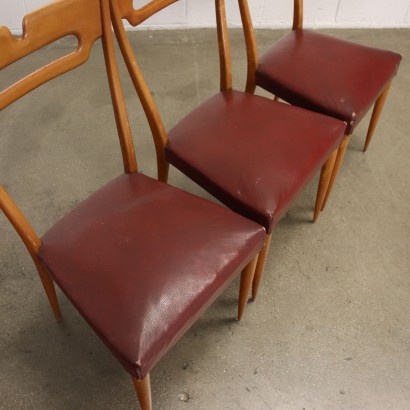 Groupe de 6 Chaises Hêtre Italie Années 1950