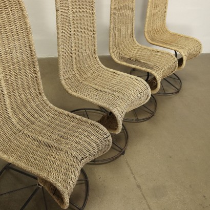 Group of 4 Most \'S\' Chairs Rope 1970s