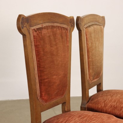 Pair of Liberty Chairs Walnut Italy XIX Century