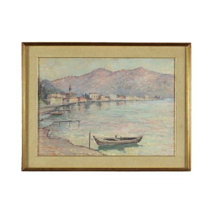 arte, arte italiano, pintura italiana del siglo XX, Gaetano Valbusa, Golfo de Maderno, Gaetano Valbusa, Gaetano Valbusa