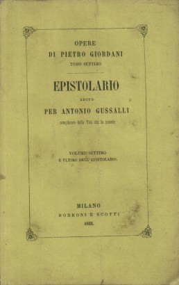 Epistolario di Pietro Giordani. Volume settimo