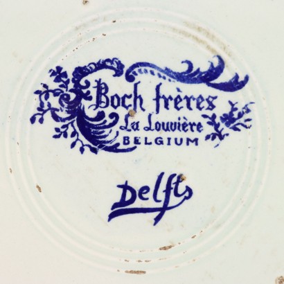 Pair of Delfts Man. Plates Ceramic Belgium XX Century